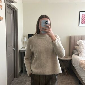 XS Cream Mango basics mock neck sweater